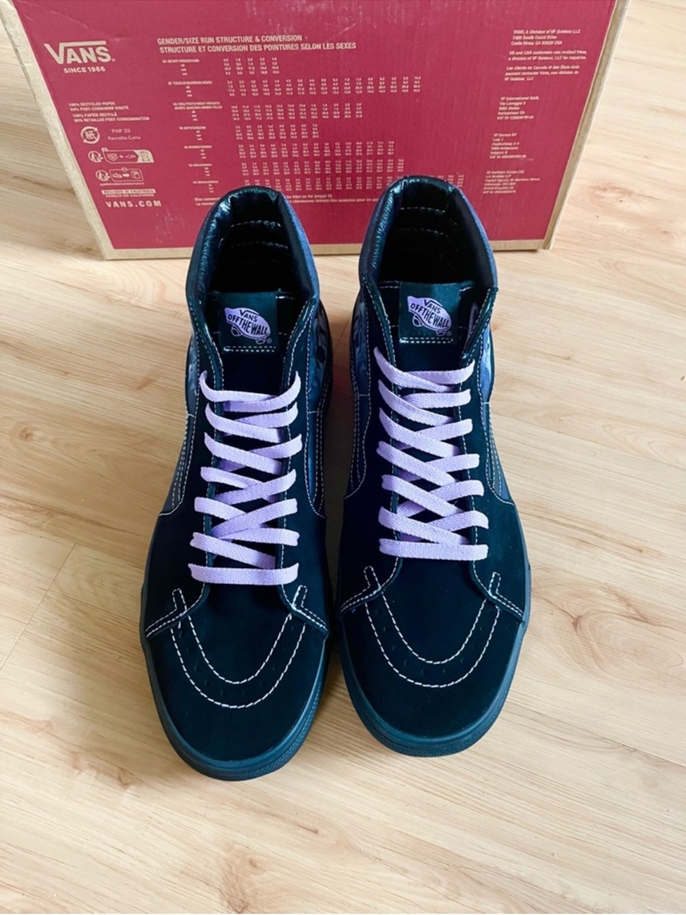 Vans SK8-Hi Midnight Shift Black Skull' Women 12.0 US Mens 10.5 US - Picture 7 of 13